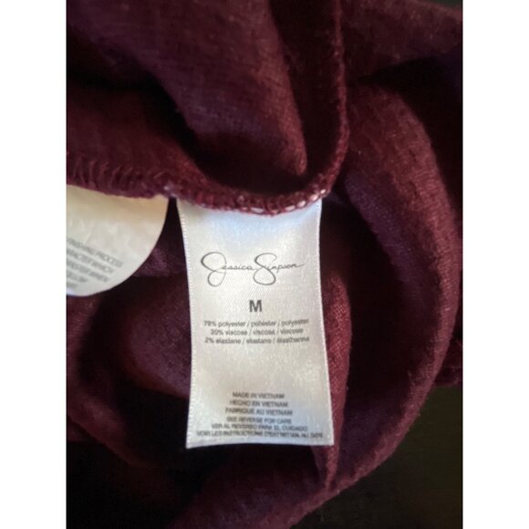 Jessica Simpson Womens Medium Maroon Cold Shoulder Short Sleeve Dress Bodycon - Picture 4 of 5